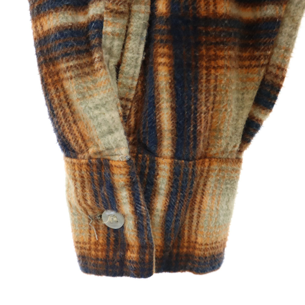 nassau 70s ヴィンテージ チェック柄 長袖 ネルシャツ S イエロー系 nassau メンズ