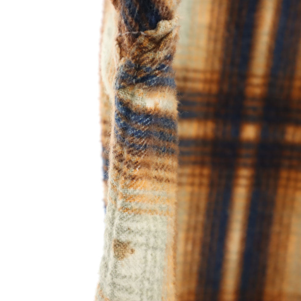 nassau 70s ヴィンテージ チェック柄 長袖 ネルシャツ S イエロー系 nassau メンズ