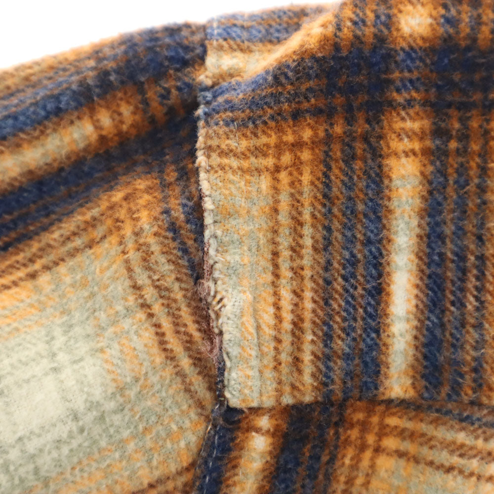 nassau 70s ヴィンテージ チェック柄 長袖 ネルシャツ S イエロー系 nassau メンズ