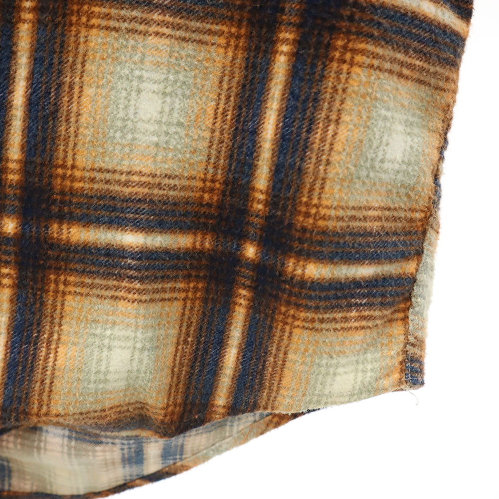 nassau 70s ヴィンテージ チェック柄 長袖 ネルシャツ S イエロー系 nassau メンズ