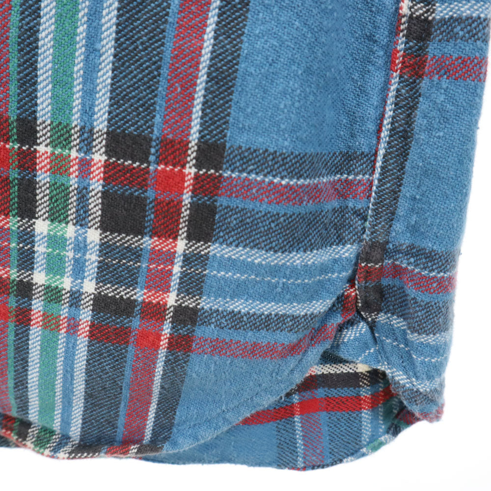 CAT'S PAW キャッツポウ チェック柄 長袖 ワークシャツ M ブルー系 メンズ