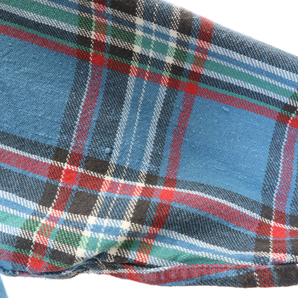 CAT'S PAW キャッツポウ チェック柄 長袖 ワークシャツ M ブルー系 メンズ