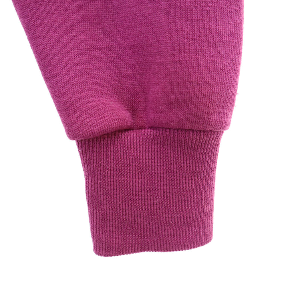 adidas アディダス 90s USA製 オールド トレフォイルロゴプリント 長袖 ハーフボタン スウェットパーカー M パープル系 プルオーバー レディース