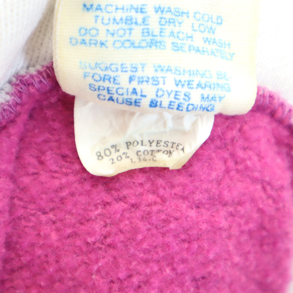 adidas アディダス 90s USA製 オールド トレフォイルロゴプリント 長袖 ハーフボタン スウェットパーカー M パープル系 プルオーバー レディース