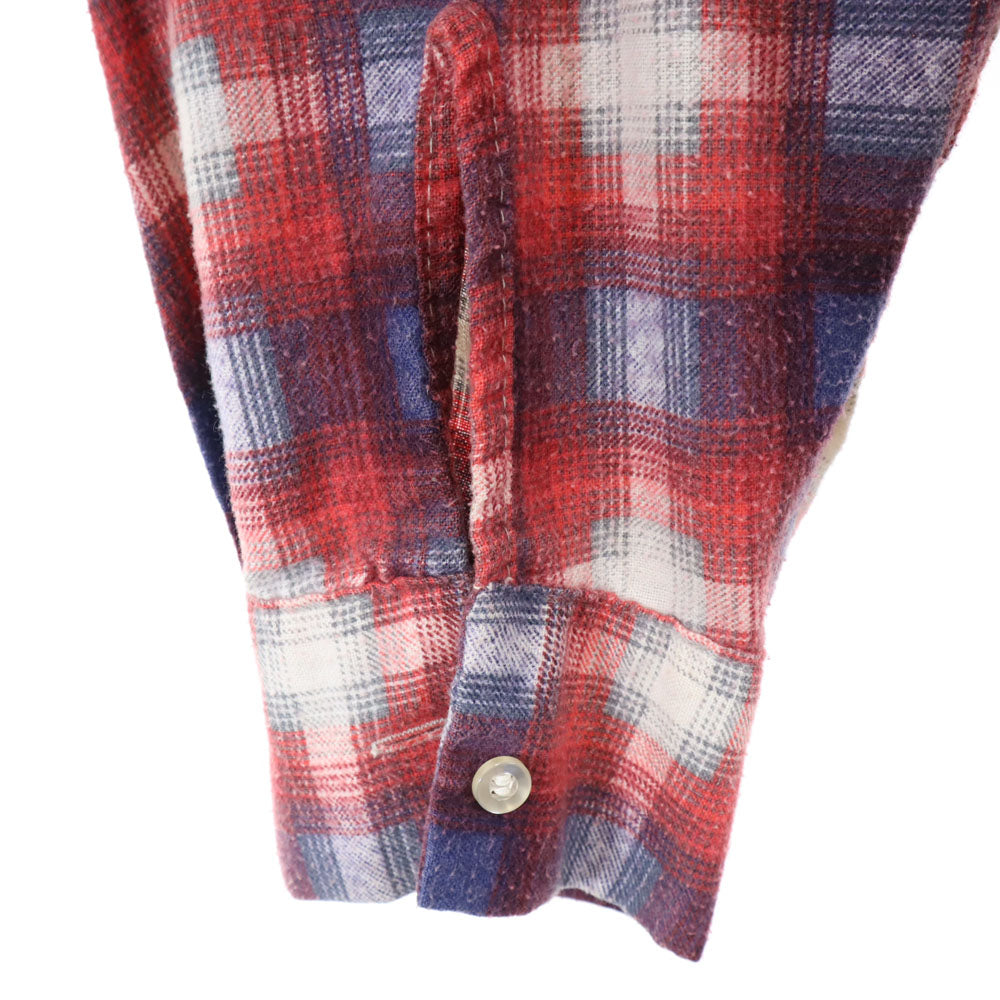 クロンダイク 70s ヴィンテージ チェック柄 長袖 シャツ L 赤系 KLONDIKE PERMANENT PRESS メンズ