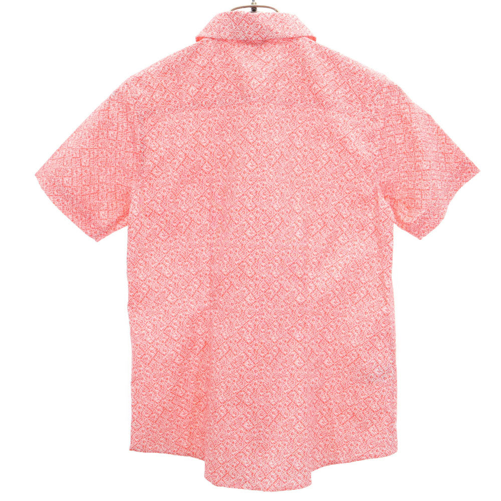 未使用 エディーバウアー 総柄 半袖 シャツ S レッド系 Eddie Bauer レディース