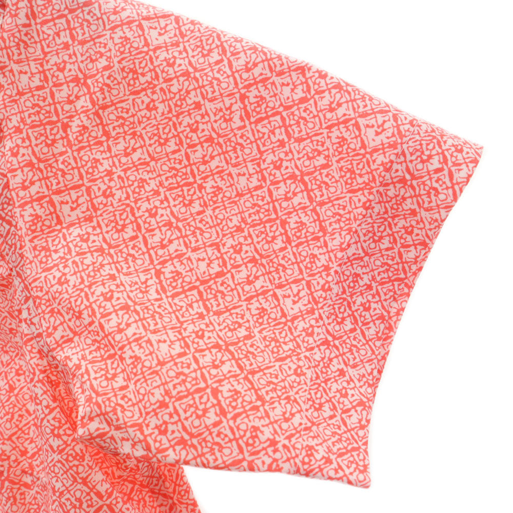 未使用 エディーバウアー 総柄 半袖 シャツ S レッド系 Eddie Bauer レディース