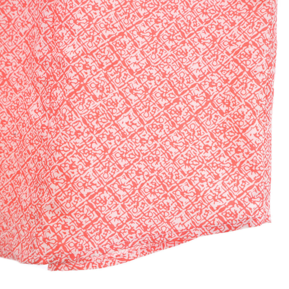 未使用 エディーバウアー 総柄 半袖 シャツ S レッド系 Eddie Bauer レディース