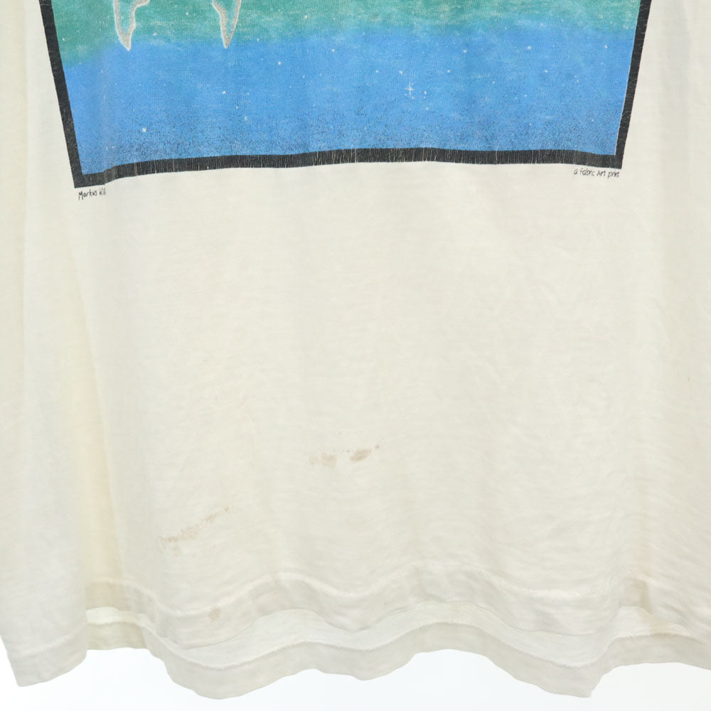 オールド 90s 半袖 シングルステッチ Tシャツ ホワイト OLD 地球 クジラ メンズ