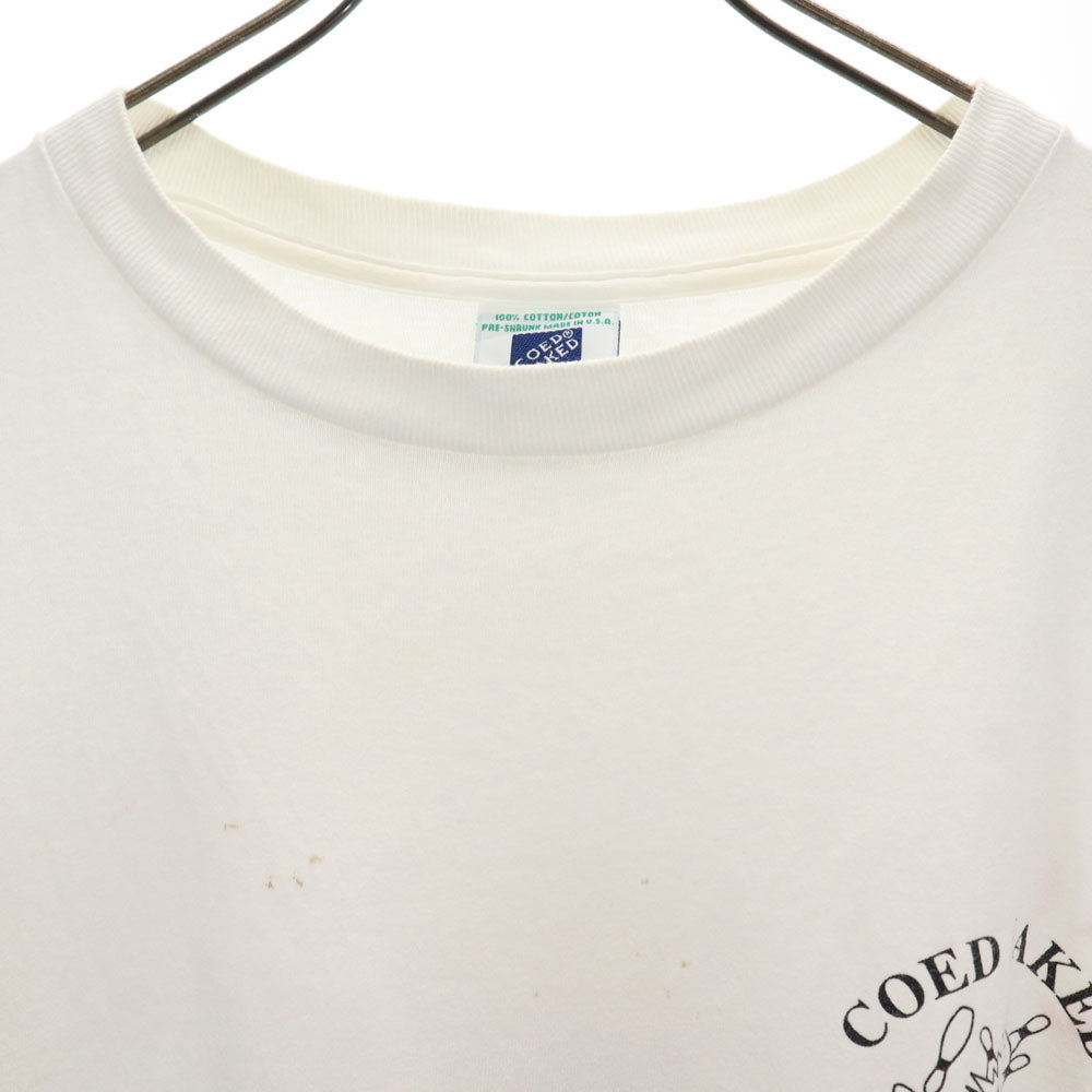 COED NAKED 90s USA製 オールド バックプリント ボウリング 半袖 Tシャツ XL ホワイト COED NAKED メンズ