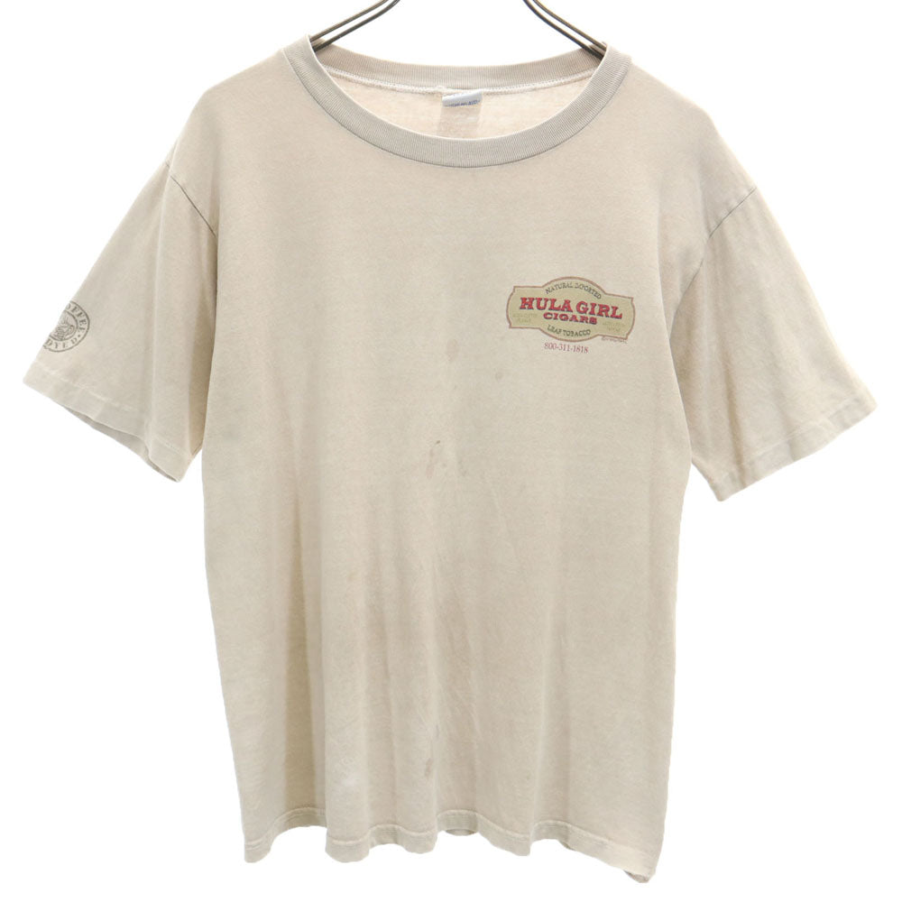 クレイジーシャツ 90s USA製 オールド バックプリント 半袖 Tシャツ S ベージュ系 Crazy Shirt メンズ