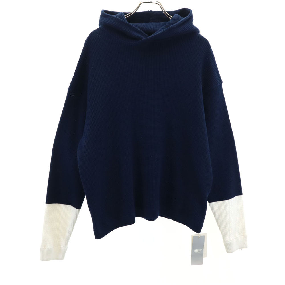 未使用 crepuscule クレプスキュール ワッフル 長袖 パーカー 1 ネイビー BEAMS タグ付き メンズ
