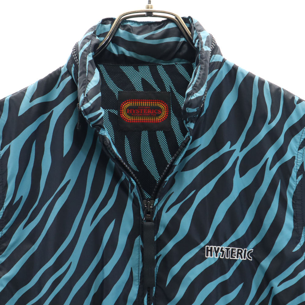 ヒステリック 日本製 ゼブラ柄 ナイロンジャケット F ブルー HYSTERIC メンズ