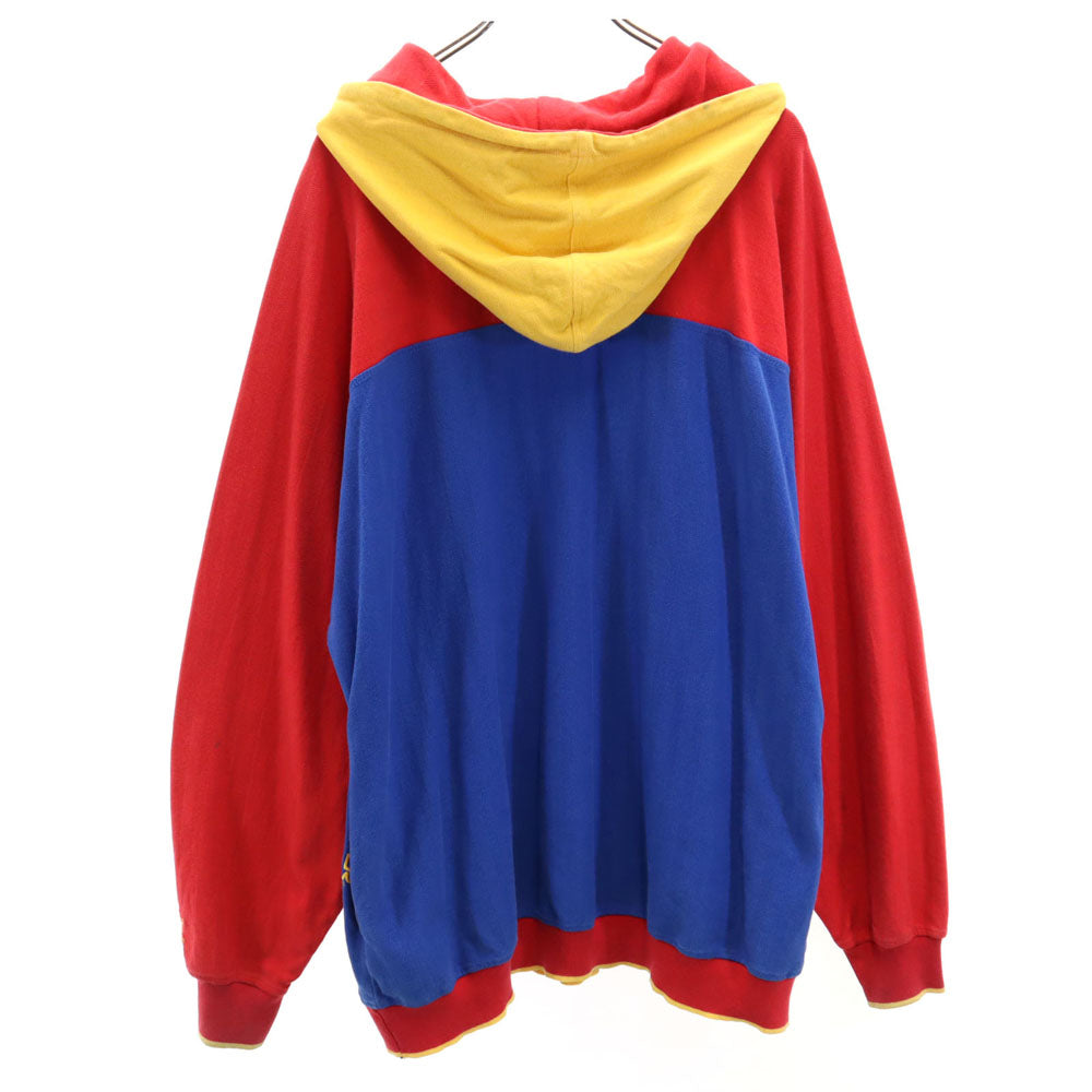 STARTER スターター 90s 韓国製 オールド 長袖 スウェットパーカー XL ブルー×レッド プルオーバー メンズ