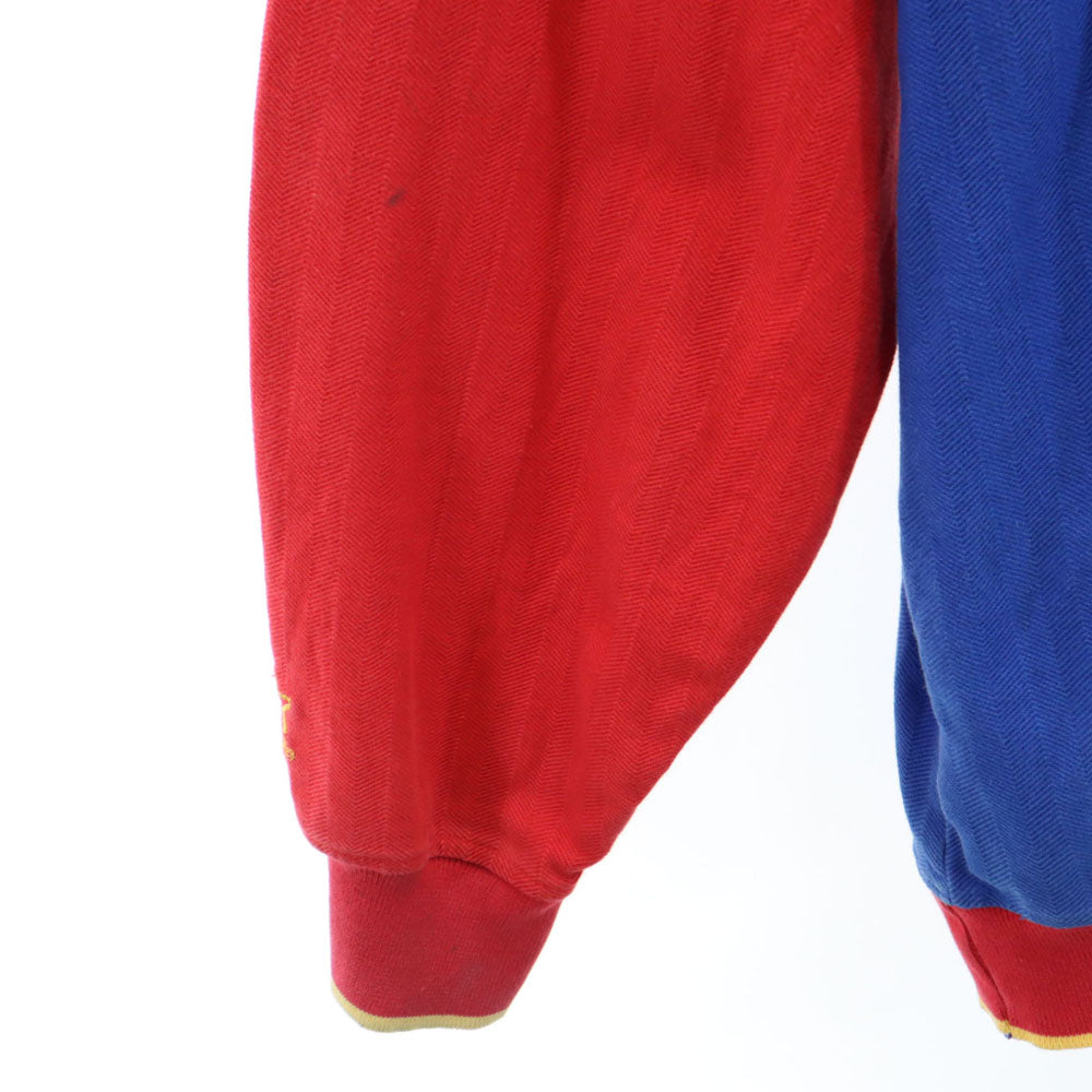 STARTER スターター 90s 韓国製 オールド 長袖 スウェットパーカー XL ブルー×レッド プルオーバー メンズ