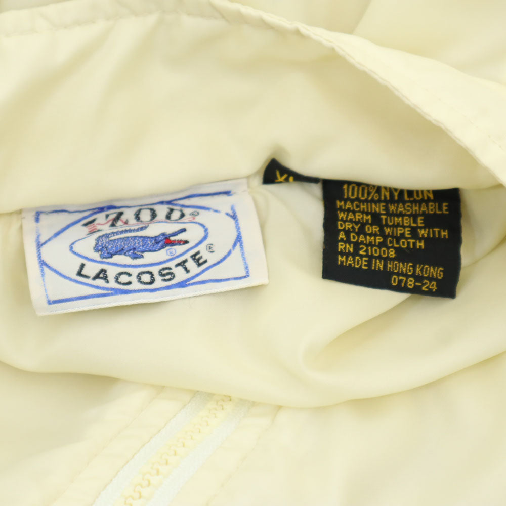 IZOD LACOSTE アイゾットラコステ 70s 青円タグ ヴィンテージ ナイロンジャケット XL アイボリー系 メンズ