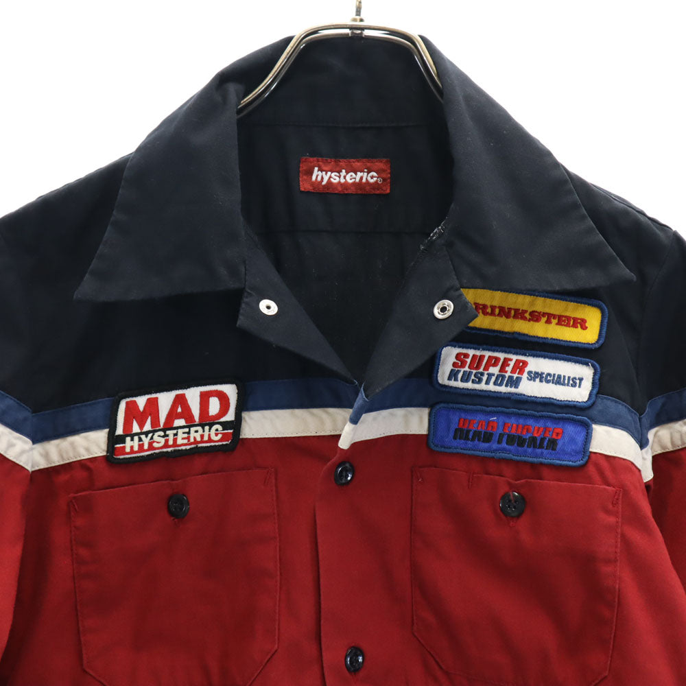 HYSTERIC ヒステリック 日本製 長袖 ワークシャツ FREE ブラック 他 レディース