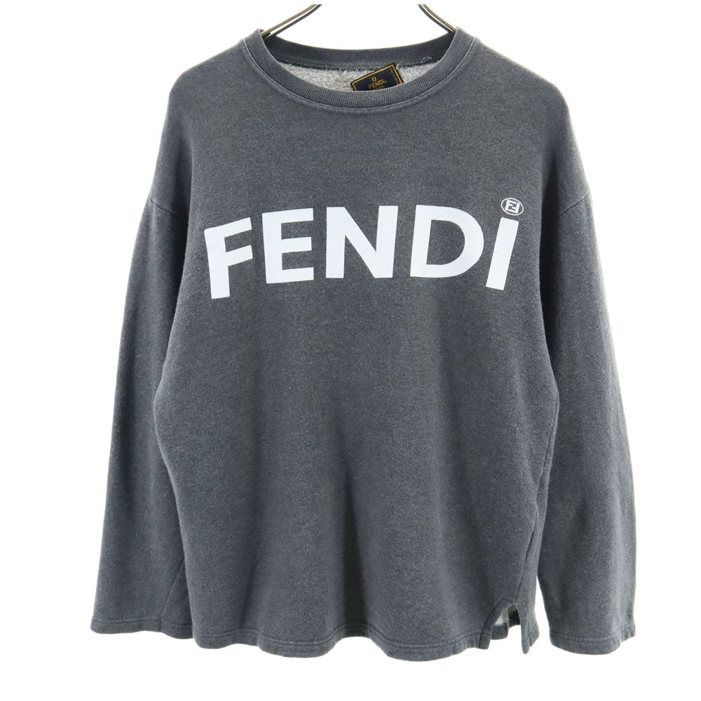フェンディ イタリア製 長袖 スウェット トレーナー 42 グレー FENDI 裏起毛 レディース