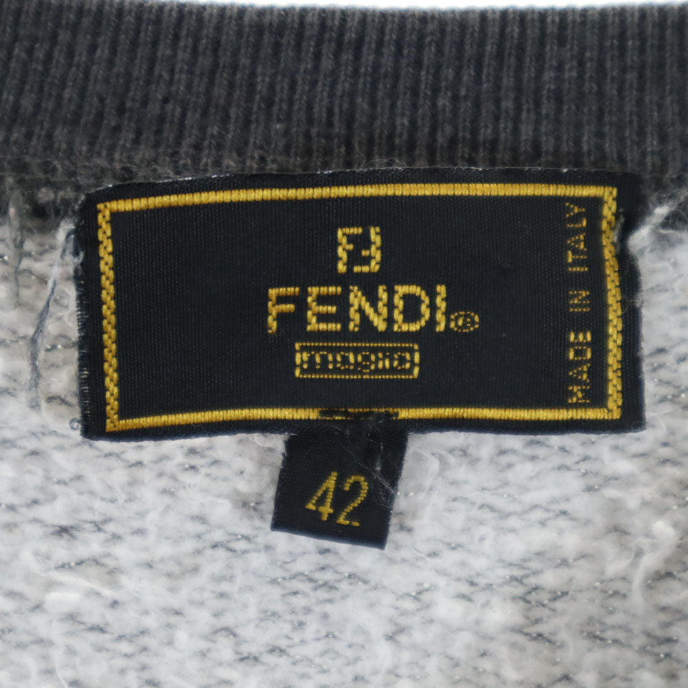 フェンディ イタリア製 長袖 スウェット トレーナー 42 グレー FENDI 裏起毛 レディース
