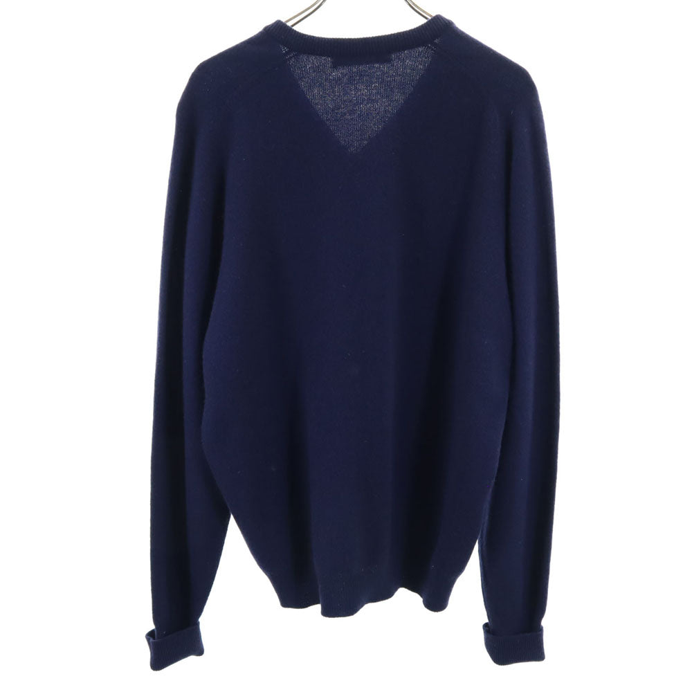 バーバリーズ 90s 英国製 オールド 長袖 Vネック セーター 40 ネイビー Burberrys ニット メンズ