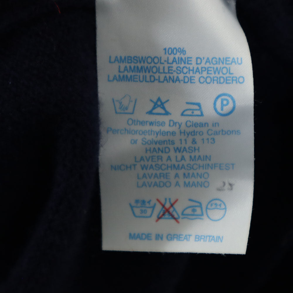 バーバリーズ 90s 英国製 オールド 長袖 Vネック セーター 40 ネイビー Burberrys ニット メンズ