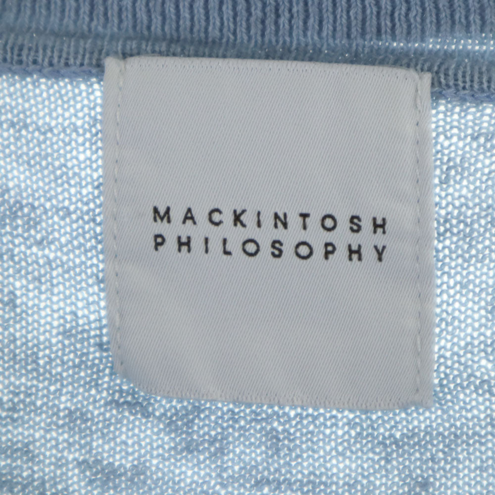 MACKINTOSH PHILOSOPHY マッキントッシュフィロソフィー リネンブレンド 長袖 ニットカーディガン 38 ブルーグレー レディース