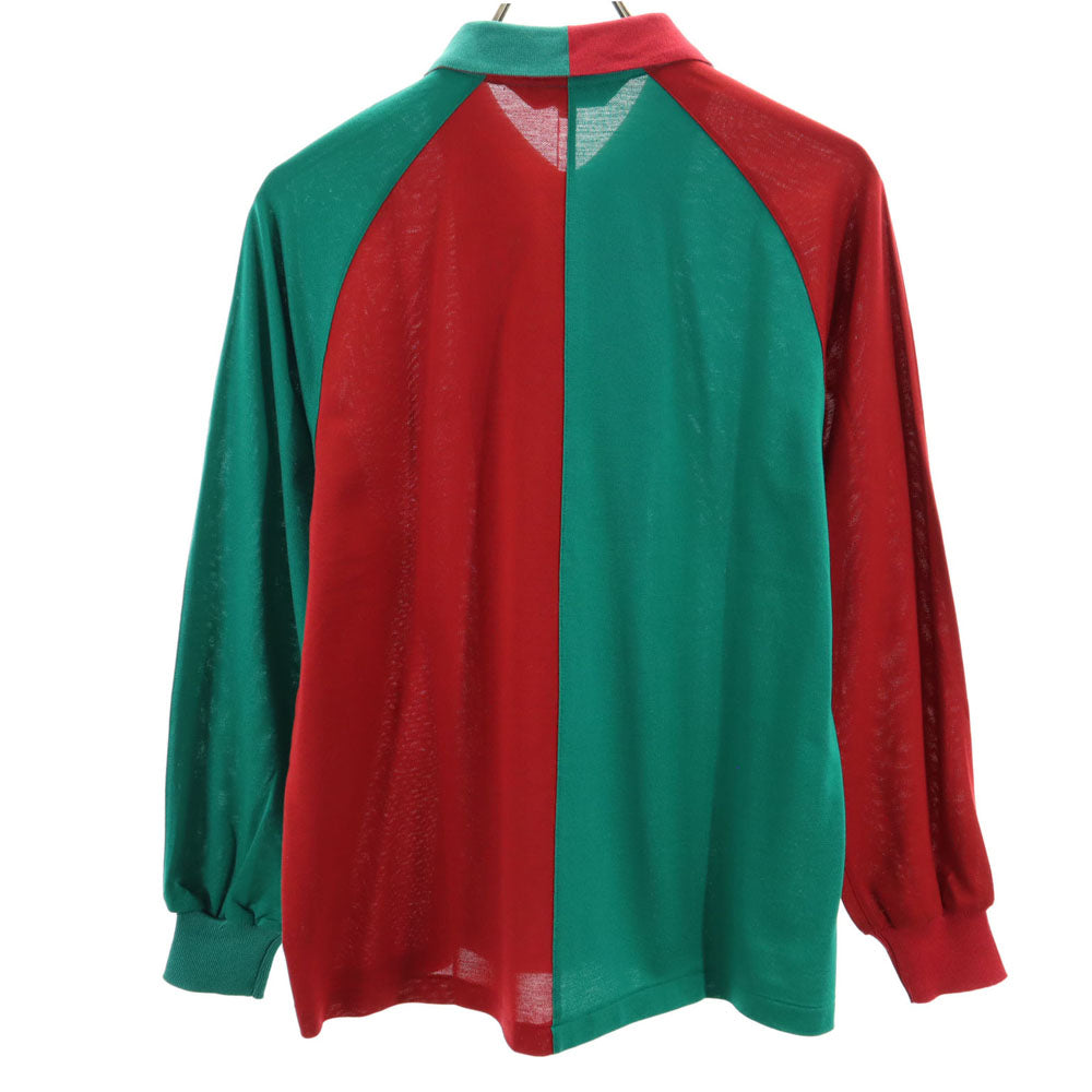 未使用 クリスチャンディオール 90s オールド デッドストック 長袖 鹿の子 シャツ L レッド 他 Christian Dior SPORTS メンズ