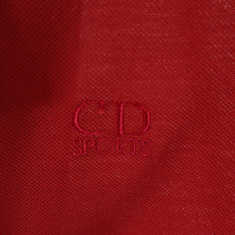 未使用 クリスチャンディオール 90s オールド デッドストック 長袖 鹿の子 シャツ L レッド 他 Christian Dior SPORTS メンズ