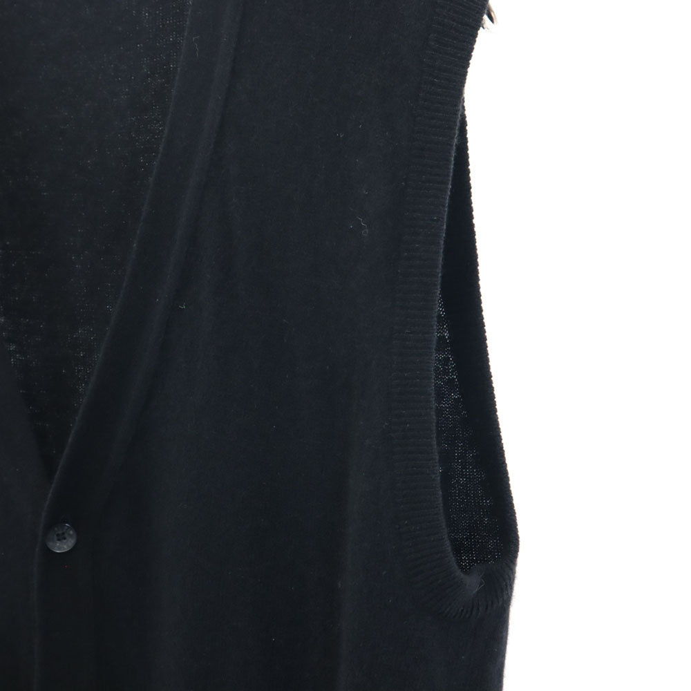 カシミヤ Vネック ニットベスト L ブラック Cashmere メンズ