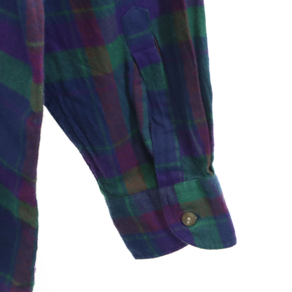 CHAPS RALPH LAUREN チャップスラルフローレン 80s ヴィンテージ チェック柄 長袖 フランネル ボタンダウンシャツ XL ネイビー 他 メンズ