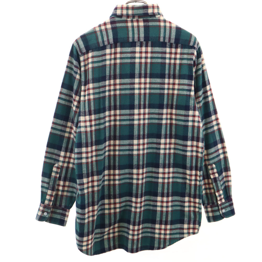L.L.Bean エルエルビーン 80s アウトドア ヴィンテージ チェック柄 長袖 フランネル ボタンダウンシャツ SM グリーン 他 メンズ