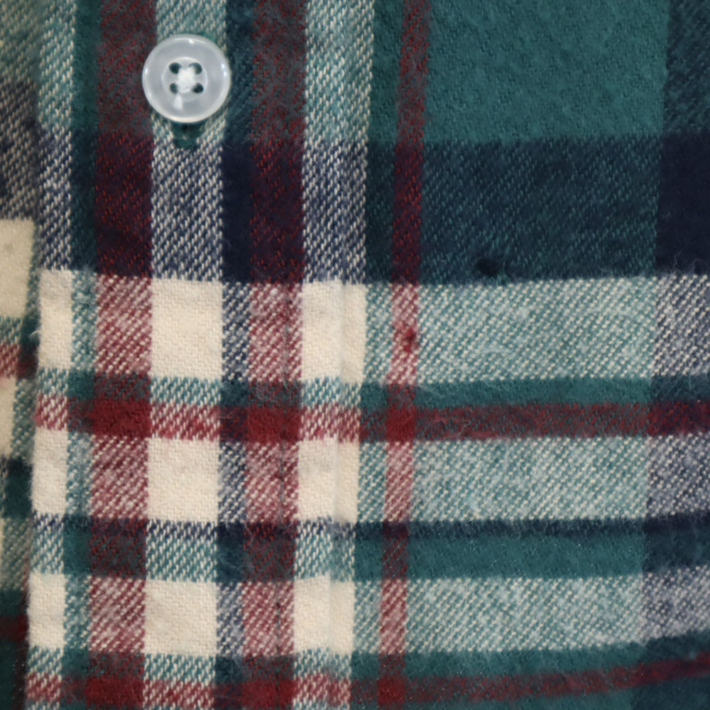 L.L.Bean エルエルビーン 80s アウトドア ヴィンテージ チェック柄 長袖 フランネル ボタンダウンシャツ SM グリーン 他 メンズ