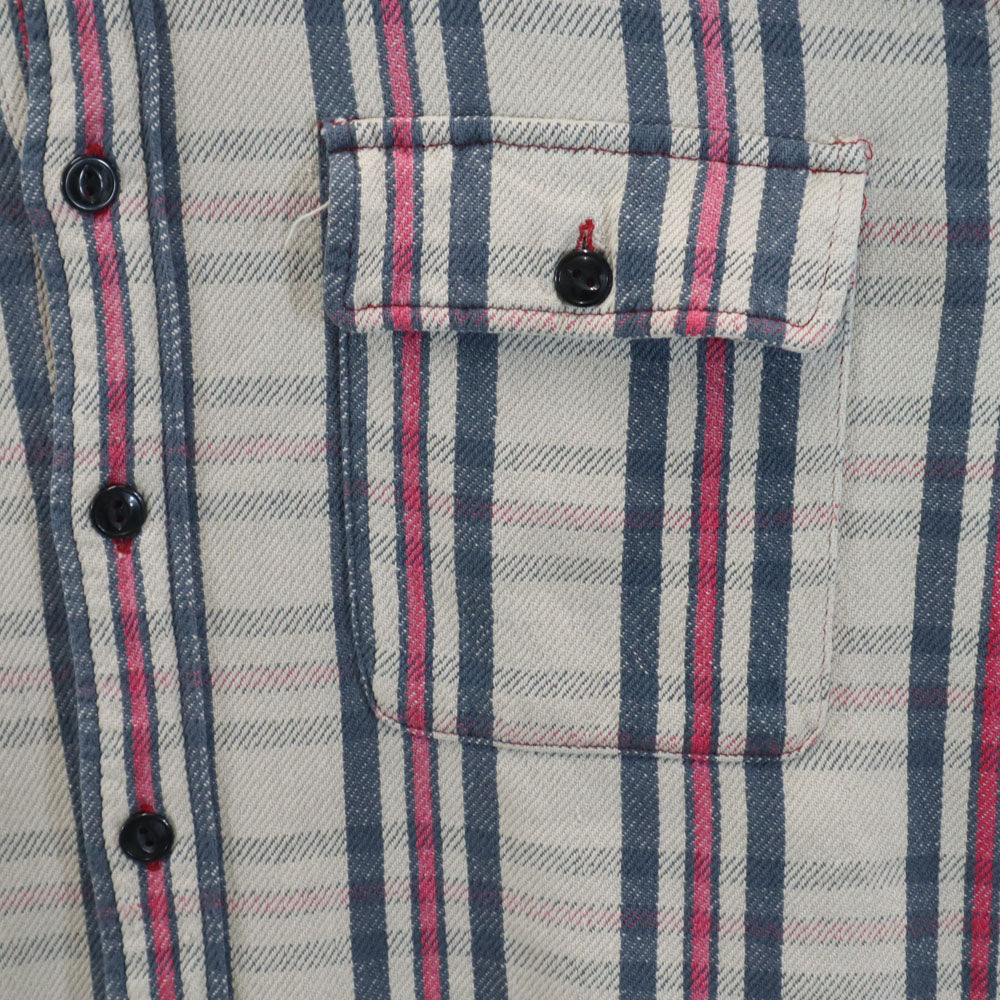 RRL ダブルアールエル 90s 初期タグ 赤3星 オールド 長袖 ヘビーフランネル チェックシャツ M グレージュ 他 RALPH LAUREN ラルフローレン メンズ