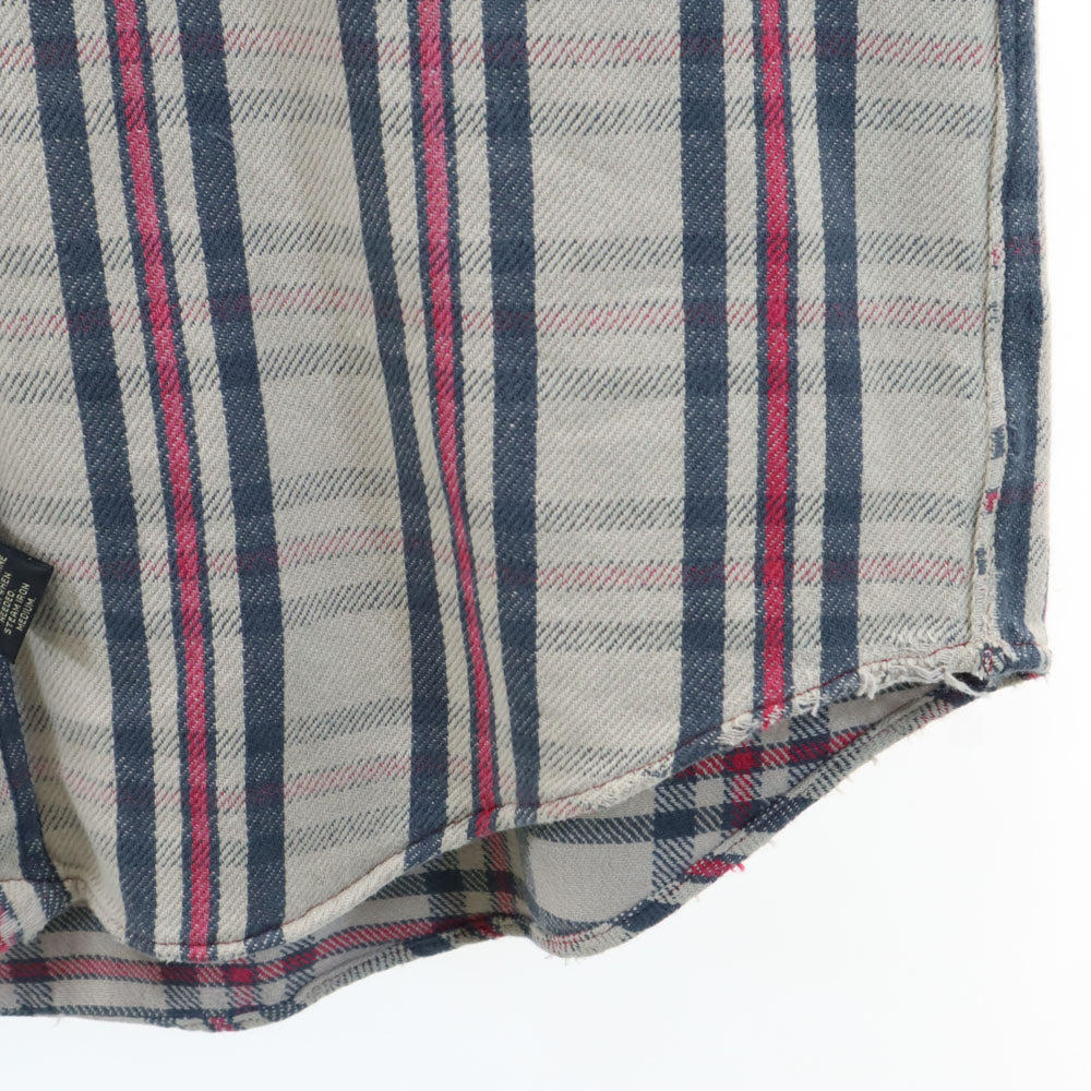 RRL ダブルアールエル 90s 初期タグ 赤3星 オールド 長袖 ヘビーフランネル チェックシャツ M グレージュ 他 RALPH LAUREN ラルフローレン メンズ