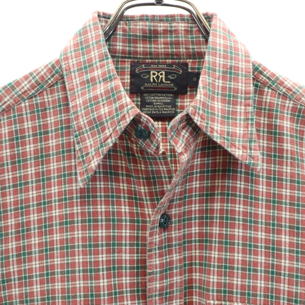 RRL ダブルアールエル 90s 初期タグ 赤3星 オールド 長袖 チェックシャツ S 赤茶 他 RALPH LAUREN ラルフローレン メンズ