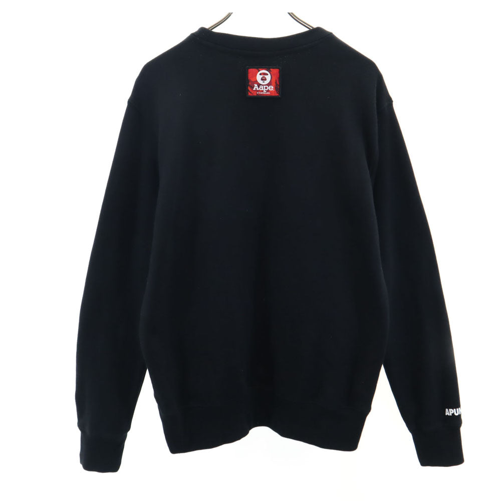 アベイシングエイプ 長袖 スウェット トレーナー L ブラック A BATHING APE 裏起毛 メンズ