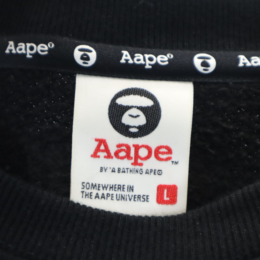 アベイシングエイプ 長袖 スウェット トレーナー L ブラック A BATHING APE 裏起毛 メンズ