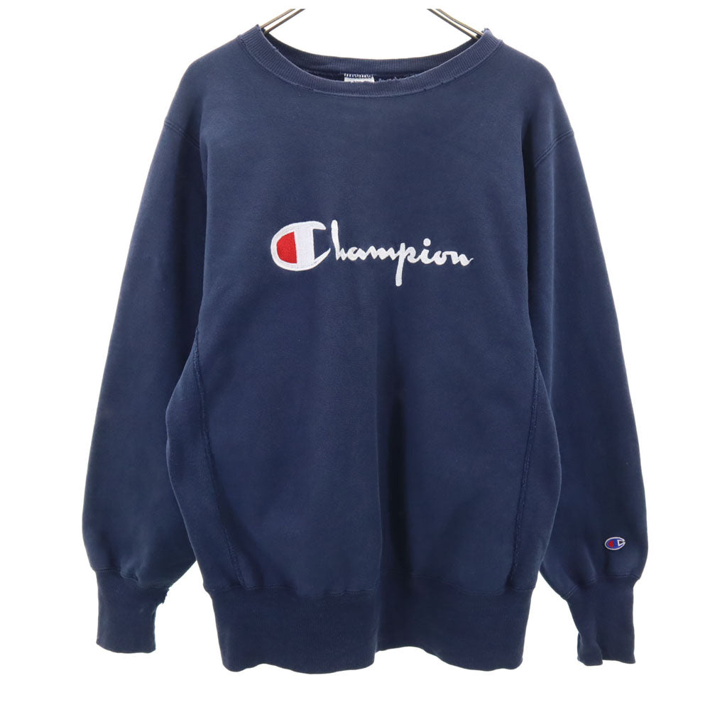 Champion チャンピオン 90s USA製 刺繍タグ オールド リバースウィーブ 長袖 リバースウィーブ スウェット トレーナー M ネイビー メンズ