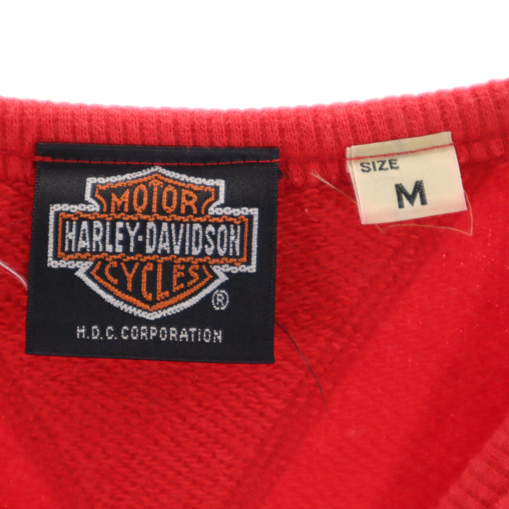 HARLEY DAVIDSON ハーレーダビッドソン 日本製 長袖 スウェット トレーナー M レッド レディース