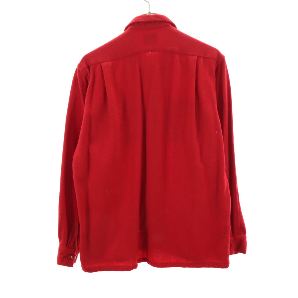 McGregor マクレガー 50s 60s ウール ヴィンテージ 長袖 オープンカラーシャツ S レッド メンズ