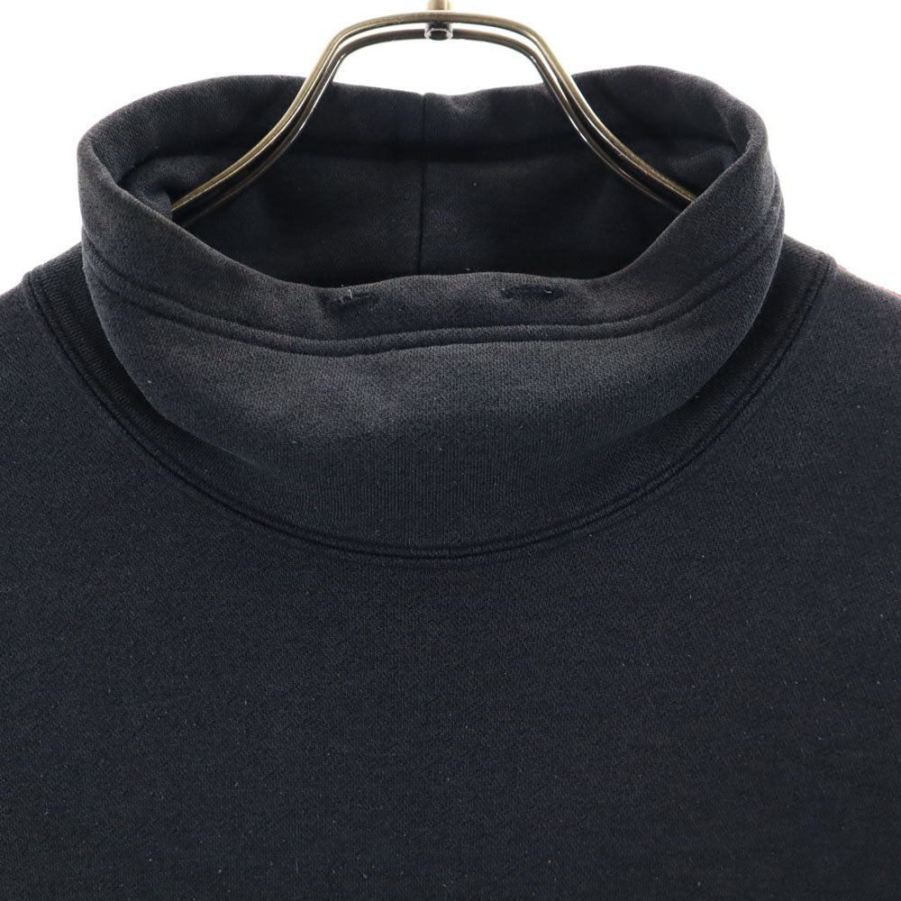 adidas アディダス 80s 日本製 デサント製 ヴィンテージ 長袖 ハイネック スウェット トレーナー M-L 黒 メンズ