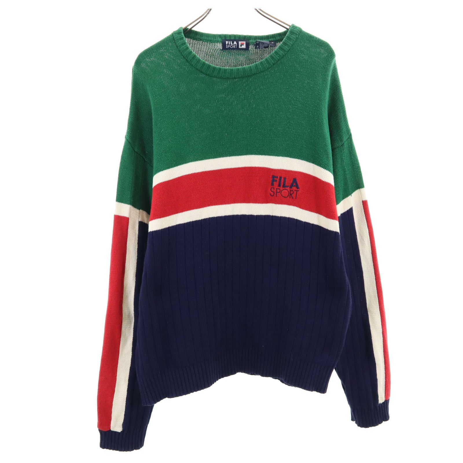 フィラスポーツ 90s オールド 長袖 セーター M グリーン 他 ニット メンズ