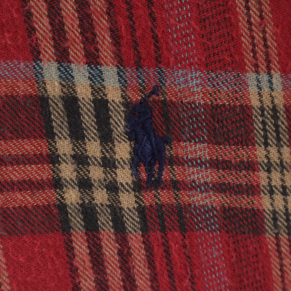 ポロカントリーラルフローレン 80s 90s オールド チェック柄 長袖 フランネル ボタンダウンシャツ L レッド 他 POLO COUNTRY RALPH LAUREN メンズ