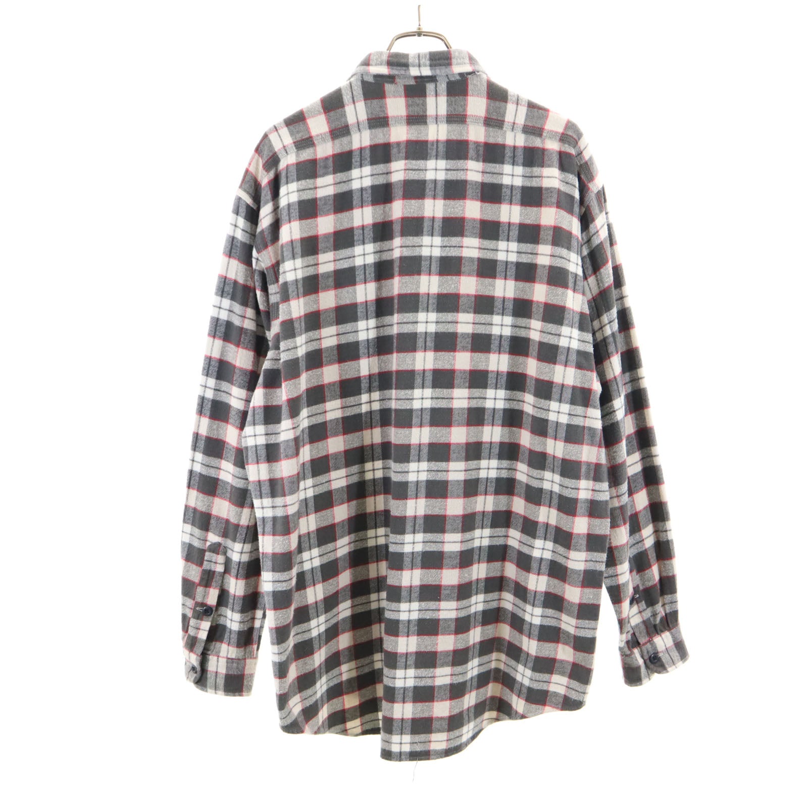 RRL ダブルアールエル 90s 初期タグ 赤3星 オールド チェック柄 長袖 ネルシャツ L グレー RALPH LAUREN ラルフローレン ワーク メンズ