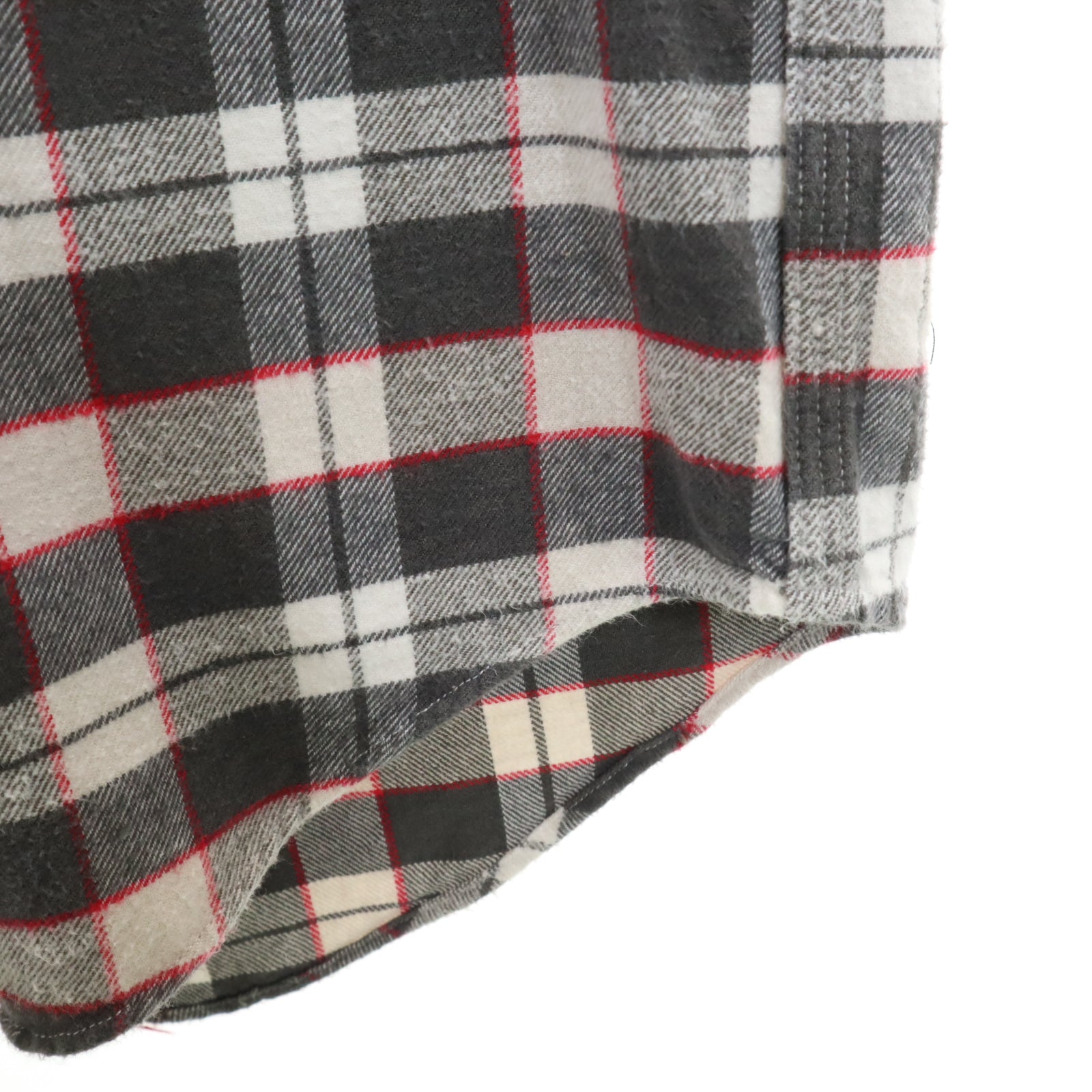 RRL ダブルアールエル 90s 初期タグ 赤3星 オールド チェック柄 長袖 ネルシャツ L グレー RALPH LAUREN ラルフローレン ワーク メンズ