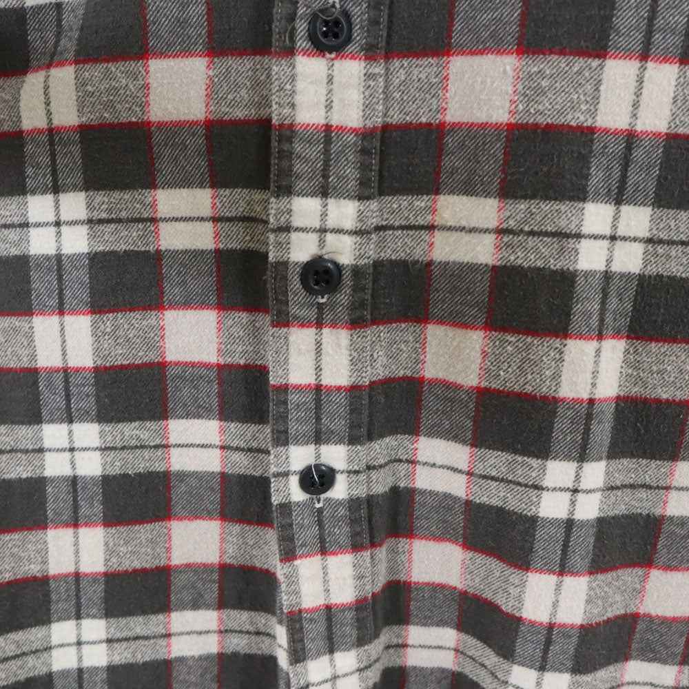 RRL ダブルアールエル 90s 初期タグ 赤3星 オールド チェック柄 長袖 ネルシャツ L グレー RALPH LAUREN ラルフローレン ワーク メンズ
