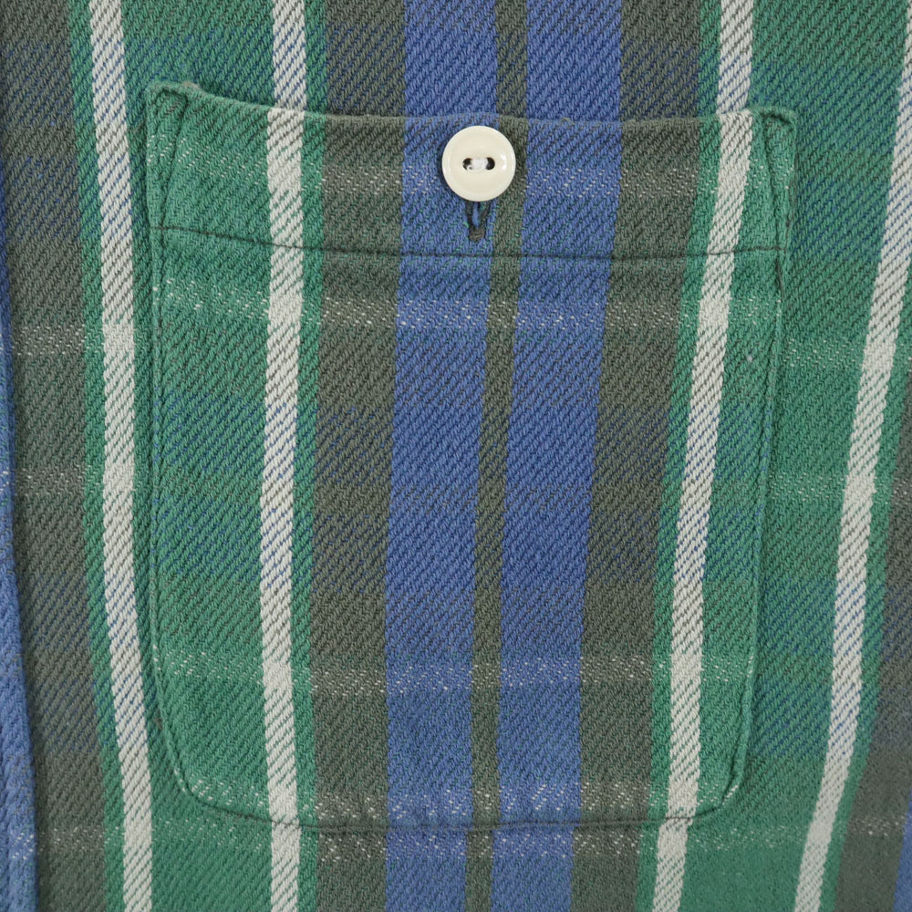 RRL ダブルアールエル 90s 初期タグ 赤3星 オールド チェック柄 長袖 ツイル ワークシャツ L グリーン 他 RALPH LAUREN ラルフローレン メンズ