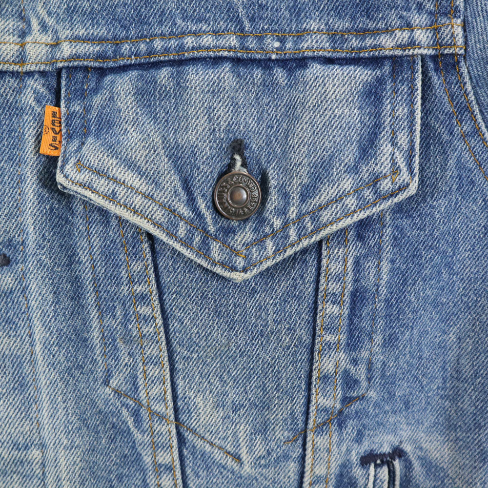 Levi's リーバイス 80s 70904 USA製 オレンジタブ デニムジャケット 36 ブルー ジージャン 襟コーデュロイ メンズ