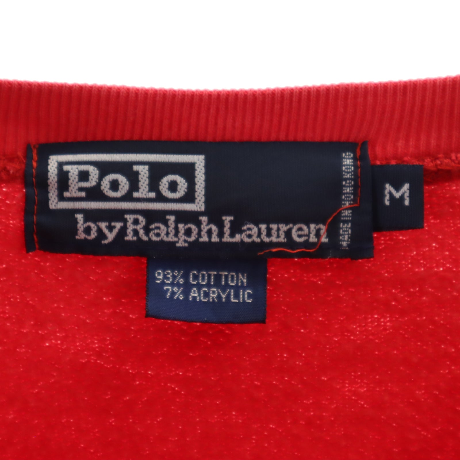 Polo by Ralph Lauren ポロバイラルフローレン 90s ポロベア オールド ポロベア 長袖 スウェット トレーナー M レッド 裏起毛 メンズ