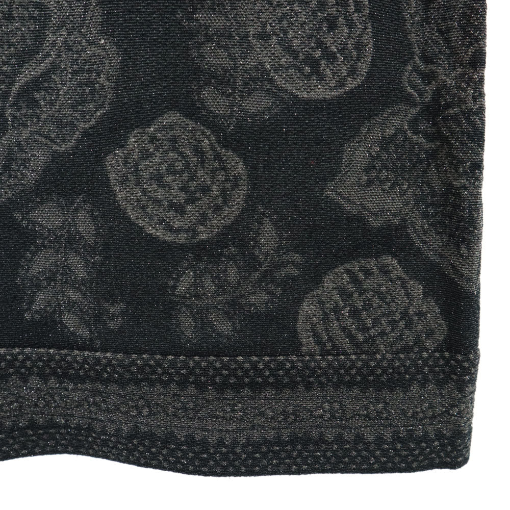 ISSEY MIYAKE イッセイミヤケ 日本製 花柄 長袖 Tシャツ 2 ブラック ロンT レディース